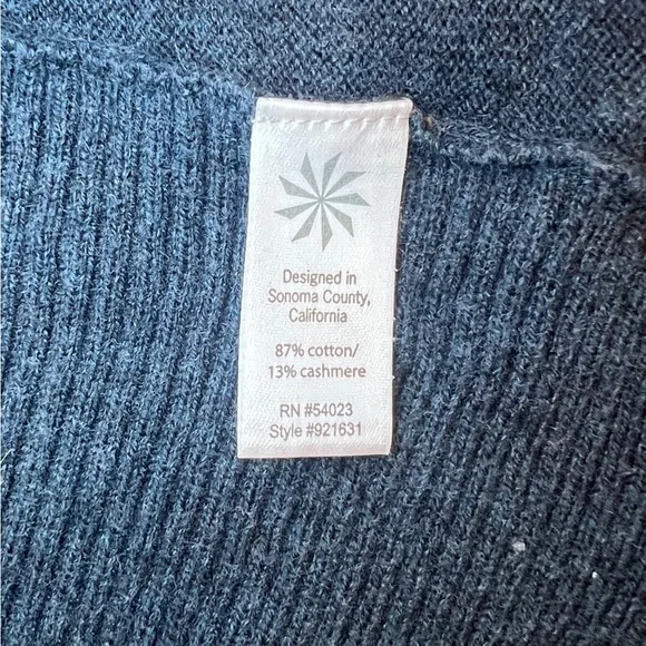 Athleta Navy Cashmere Blend Open Front Cardigan Sweater Size Medium - Picture 5 of 5